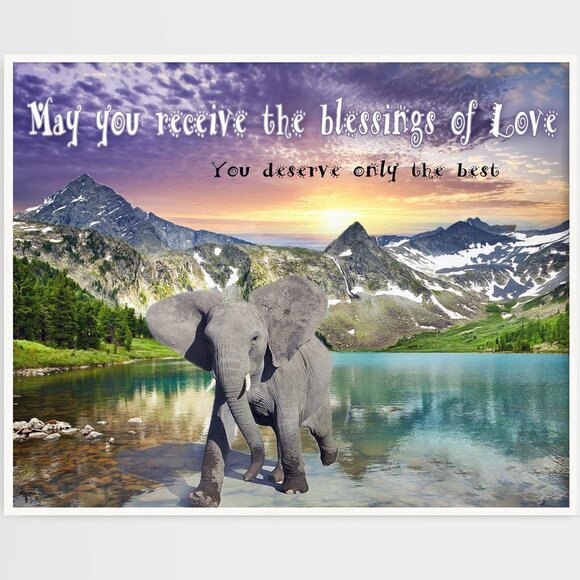 20x30 Elephant Majestic Landscape Watercolor Oil‎ Painting Wall Art Poster - Picture 3 of 5